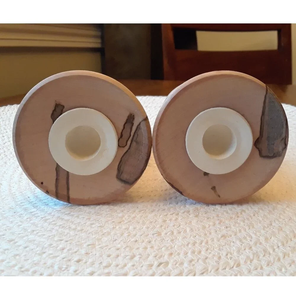 Spalted Maple Turned Wood Salt & Pepper Shakers - Picture 11 of 12